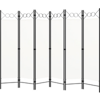 vidaXL 6-Panel Room Divider White 240x180 cm