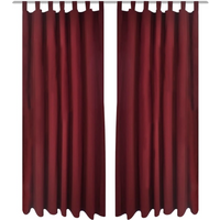 2 pcs Bordeaux Micro-Satin Curtains with Loops 140 x 225 cm