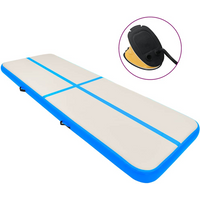 vidaXL Inflatable Gymnastics Mat with Pump 800x100x20 cm PVC Blue