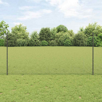 vidaXL Fence with Post Grey 1.2 x 50 m Steel and PVC