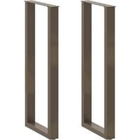 vidaXL Bar Table Legs U-Shaped 2 pcs Natural Steel 50x(110-111) cm Steel