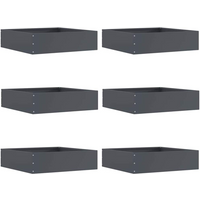 vidaXL Lawn Edging 6 pcs Anthracite 50 x 50 x 13 cm Steel