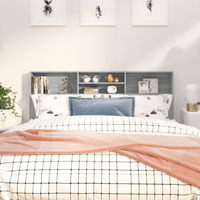 vidaXL Headboard Cabinet Grey Sonoma 180x19x103.5 cm