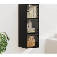 vidaXL Wall Cabinet Black Oak 35 x 37 x 102 cm Engineered Wood