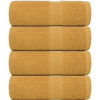 vidaXL Guest Towels 4 pcs "FROGN" Gold 30x50 cm 100% Cotton