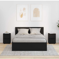 vidaXL Bedside Tables 2 pcs Black 30.5 x 30 x 43 cm Engineered Wood