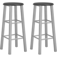 vidaXL Bar Stools 2 pcs Silver MDF