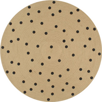 Handmade Rug Jute with Print Polka Dot