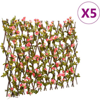 vidaXL Artificial Ivy Trellis Expandable 5 pcs Dark Pink 180x60 cm