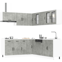 vidaXL 11 Piece Kitchen Cabinet Set Lucca Concrete Grey Engineered Wood