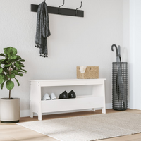 vidaXL Hall Bench White 100x28x45 cm Solid Wood Pine