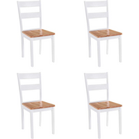 vidaXL Dining Chairs 4 pcs White Solid Rubber Wood