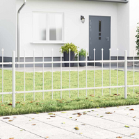 vidaXL Garden Fence 4 pcs White 6.8 x 0.6 m Powder-coated Steel