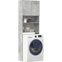 vidaXL Washing Machine Cabinet Concrete Grey 64x24x190 cm Engineered Wood