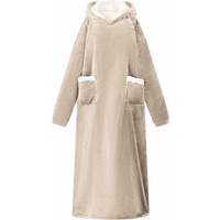 vidaXL Blanket Hoodie Beige M Fleece and Flannel