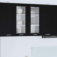 vidaXL Hanging Cabinet 2 pcs Black Oak 40 x 31 x 80 cm Engineered Wood