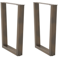 vidaXL Dining Table Legs V-Shape 2 pcs Natural Steel 70x(72-73.3) cm Steel