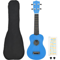 vidaXL Soprano Ukulele Set with Bag for Kids Baby Blue 21"