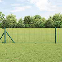 vidaXL Fence with Post Green 0.4 x 25 m Steel and PVC