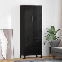 vidaXL Highboard with Drawer 2 pcs Black Oak 69.5 x 34 x 180 cm