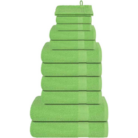 vidaXL 12 Piece Towel Set "FROGN" Apple Green 360 gsm