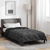 vidaXL Winter Duvet Black and Anthracite 220 x 155 cm Microfiber