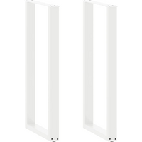 vidaXL Bar Table Legs U-Shaped 2 pcs White 50x(110-111) cm Steel