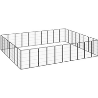 vidaXL 36-Panel Dog Playpen Black 50x100 cm Powder-coated Steel