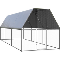 vidaXL Outdoor Chicken Cage 2x6x2 m Galvanised Steel