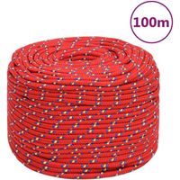 vidaXL Boat Rope Red 10 mm 100 m Polypropylene