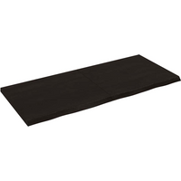 vidaXL Table Top Dark Brown 140x60x(2-4) cm Treated Solid Wood Oak