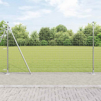 vidaXL Fence with Post Silver 1.4 x 10 m Steel