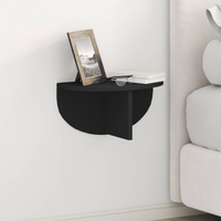 vidaXL Wall Shelf 2 pcs Black 38 x 19 x 19 cm Engineered Wood