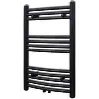 vidaXL Bathroom Heating Towel Rail Radiator Curve 500x764 mm Black