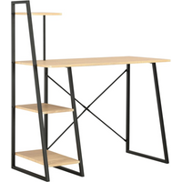 vidaXL Desk with Shelving Unit Black and Oak 102x50x117 cm