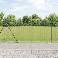 vidaXL Fence Post Grey 50 x 1 m (25 x 25 mm mesh) Steel and PVC