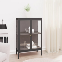 vidaXL Sideboard Anthracite 75x35x105 cm Steel and Glass