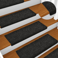 vidaXL Stair Mats Self-adhesive 15 pcs 65x21x4 cm Black Rectangular Edge