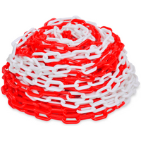 30 m Plastic Warning Chain Red and White