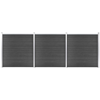 vidaXL Fence Panel Set WPC 526x186 cm Black