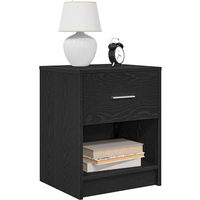 vidaXL Bedside Cabinets 2 pcs with Drawer Black 40x34x50 cm