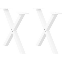 vidaXL Coffee Table Legs X-Shaped 2 pcs White 50x(42-43) cm Steel