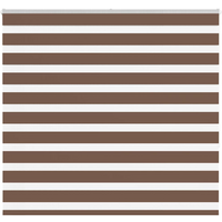 vidaXL Zebra Blind Brown 165x150 cm Fabric Width 160.9 cm Polyester