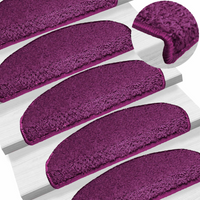 vidaXL Stair Mats 15 pcs 65x21x4 cm Violet Half Round Large