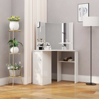 vidaXL Corner Dressing Table Cosmetic Table Make-up Table White