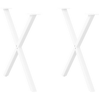 vidaXL Dining Table Legs X-Shaped 2 pcs White 80x(72-73) cm Steel