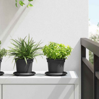 vidaXL Plant Pots 24 pcs Black Ø 12.5 x 10 cm Plastic
