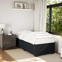 vidaXL Bed Frame without Mattress Black Single Velvet
