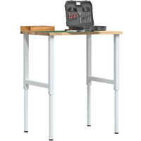 vidaXL Workbench 80x60x(71.5-98) cm Solid Wood Oak
