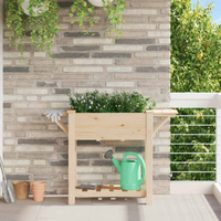 vidaXL Garden Planter Beige 111 x 37 x 76.5 cm Solid Fir Wood